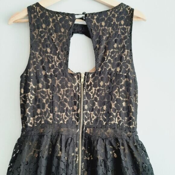 MATERIAL GIRL Fit & Flare Black Lace Ruffle Mini Dress Junior Girl Sz L - Picture 10 of 16